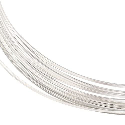 BENECREAT 23 Gauge 16 Feet Silver Square Copper Wire, Bendable Metal Craft Wire for Necklace Bracelet Making and Handmade Project - color: Silver, size: 23 Gauge