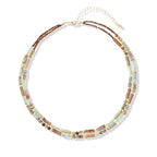 Elisheva Natural Stone Choker Necklace for Women, Boho Natural Emperor Jasper Stone Lace Agate Beaded Crystal Necklace, Gemstone Jewelry Gift for Her - style: 2 layered Shoushan stone