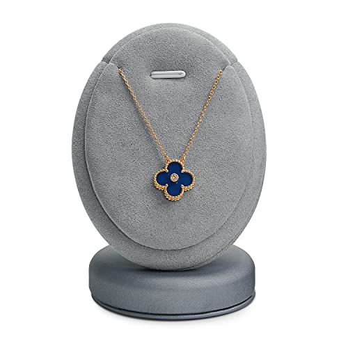 PU Leather Necklace Display Stand Microfiber Small Necklace Holder Jewelry Gift Display Stand For Birthday, Valentine's Day (Light Gray) - color: Light Grey
