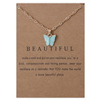 Rrdaily 9 Pcs Dainty Colorful Butterfly Pendant Necklace Set for Women,Bohemian Acrylic Butterfly Chain Necklace Cute Jewelry Gift - style: Style#B-gold card