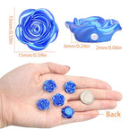100pcs Rose Flower Spacer Beads ABS Plastic Roseflower Shape Bead Cute Roses Craft Beads Accessories Embellishments for DIY Bracelet Necklace Jewelry Making Supplies, Royal Blue - color: Blue