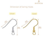 BEADNOVA Earring Hooks 300pcs Earring Kits with Rubber Backs Ear Hook for Jewelry Making DIY Ear Wires Supplies (300pcs Mix Earwires and 300 pcs Backs, Total 600pcs) - color: 300pcs