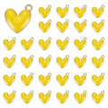 MECCANIXITY Enamel Alloy Heart Charm, Valentine Heart Pendants Love Jewelry Making Charm for DIY Necklace Bracelet Earrings Keychain - color: Yellow