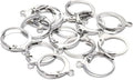 20 Pieces Surgical-Grade Stainless Steel Lever Earring Hooks - Open Loop Findings with 14×12mm Hoop Bases for DIY Jewelry Making Supplies (Silver) - color: Silver