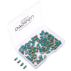 Glass Rice Beads Peacock Blue 4x6mm 50pcs Faceted Oval Golden Edge Crystal Loose Beads for DIY Craft Jewelry Making - color: Peacock Blue