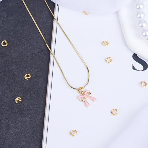 20pcs Split Open End Jump Rings, 18K Gold Plated Locking Circle Clasp Ring, ID 3mm Connector Accessories for Earrings Bracelets Necklaces DIY Crafts Jewelry Making - color: Gold