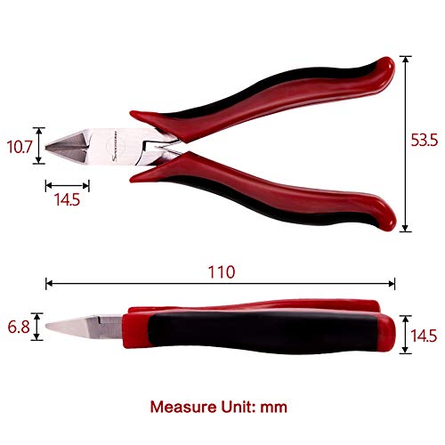 SPEEDWOX Diagonal Cutting Pliers Side Nippers 4 Inches Micro Wire Cutters Precision Plastic Nippers with Spring Mini Side Cutting Angled Head Fine Plier Professional Jewelry Making Tool - style: Triangular Head Diagonal Pliers