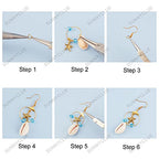 SUNNYCLUE 1 Box DIY 10 Pairs Beach Themed Earring Making Kits Starfish Shell Charms Cowrie Shell Beads & Glass Faceted Beads & Earring Hooks for Handmade Earrings Beginner - color: Beach Themed Earring 2