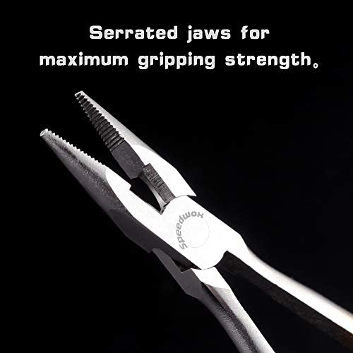 SPEEDWOX Long Nose Pliers Long Reach 6 Inch Mini Wire Cutter Side Cutting Fine Pliers for Hard to Reach Confined Areas Serrated Jaws High Leverage Reduce Efforts Jewelry Making Tools - style: Long Nose Pliers