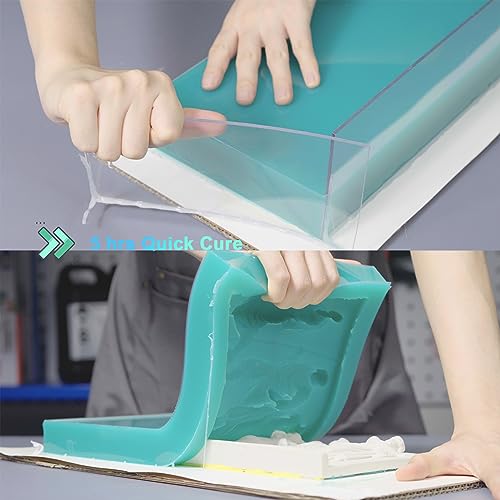 BBDINO Silicone Mold Making Kit, Super Elastic Jade Green Silicone, 1Gallon/140.8Oz, Ideal for Casting 3D Resin Molds & Silicone Molds, 1A:1B Mix Ratio - color: 141 Oz Jade Green