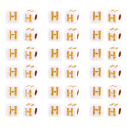 FASHEWELRY 500Pcs White Golden Letter Beads 4.5mm Square Alphabet Beads Acrylic Cube Letter H Beads for Friendship Bracelet Necklace Keychains Jewelry Making - color: Letter H