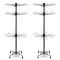 2 Pcs Jewelry Rack, Rotating Jewelry Stands with Hooks, Adjustable Display Holder Organizer, Metal Display Stand for Earrings, Necklace & Bracelet, Vendor Booth Accessories (Black)