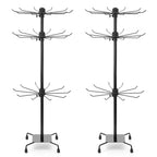 2 Pcs Jewelry Rack, Rotating Jewelry Stands with Hooks, Adjustable Display Holder Organizer, Metal Display Stand for Earrings, Necklace & Bracelet, Vendor Booth Accessories (Black)