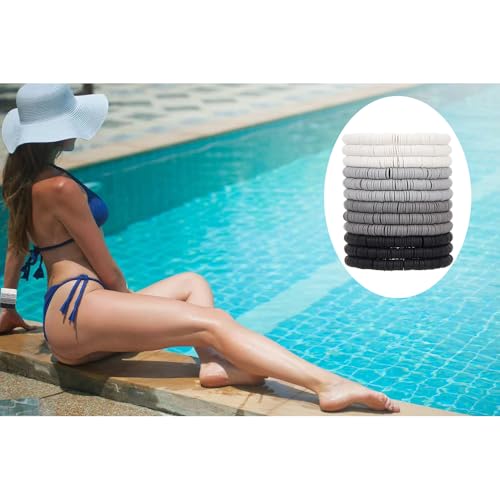 12pcs Friendship Bracelets Beaded Bracelets Heishi Bracelet Cute Bracelets Stack Vinyl Clay Disc Bead Surfer Stretch Summer Beach Bracelets For Women Preppy Bracelets - color: E-2 color