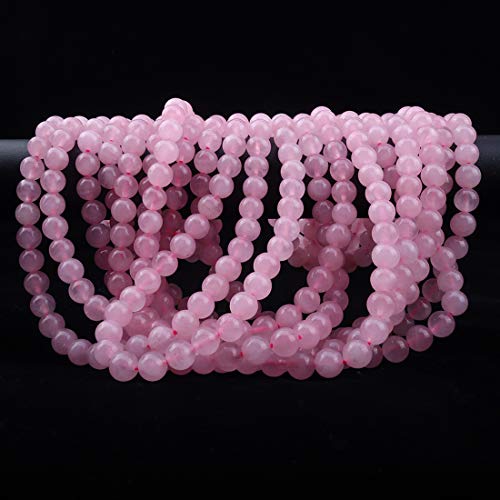 10mm Natural Rose Quartz Gemstone Round Loose Beads for Jewelry Making (36-34pcs) - color: Rose Quartz, size: 10mm