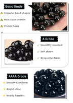 Handmade 8mm Beaded Bracelets For Men Protection Bracelet For Women Chakra Feng Shui Stretchy Handmade Lucky Money Stretchy Crystal Bracelets Best Gifts - color: Black Tourmaline 1PCS