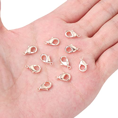 BEADIA Rose Gold Plated Lobster Clasps Non Tarnish 12mm 20pcs for Jewelry Making Findings - color: Lobster Clasps Rose Gold, size: 12mm