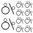 10Sets Stainless Steel Toggle Clasps T-Bar Closure Clasps Extender Black OT Toggle Connectors for Jewelry Findings Making Accessory Supplies DIY Craft Bracelet Necklace - size: 28x20x2mm