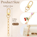 Hzopcw 20pcs Gold Keychain Making Kit, Key Ring Swivel Snap Hook Chains, Extender Keychain Bag Charm Kits for DIY Crafts Jewelry Making Handbag Purses - color: Gold-20pcs-A Style