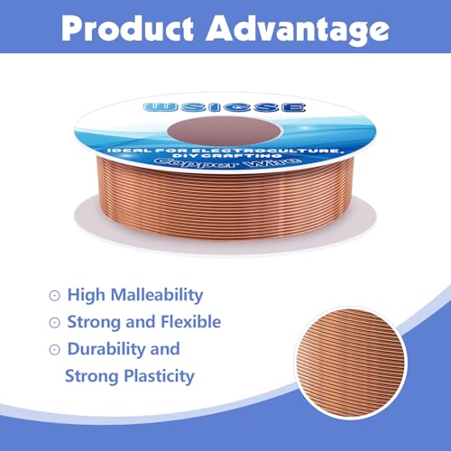 20 Gauge 100 FT 99.9% Soft Copper Wire, 0.8mm Diameter Craft Copper Wire for Gardening, Electroculture, Jewelry Making, Beading, DIY Artwork - size: 20 Gauge/100 FT, style: 0.031" Diameter