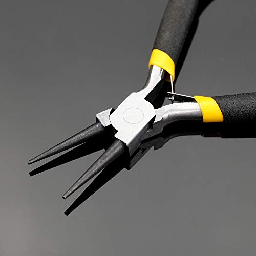 SPEEDWOX Mini Round Nose Pliers Wire Looping Pliers Micro Round Plier for Jewelry Making 5 Inches Smooth Tapered Jaw for Bending Shaping Wires Professional Beading Hobby Work Craft DIY Supplies - size: Round Nose Pliers