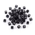 FASHEWELRY 500Pcs Cube Acrylic Letter Beads 5x5x5mm Black Square Letter S Alphabet Beads for DIY Bracelet Necklace Jewelry Making - color: Letter S