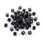FASHEWELRY 500Pcs Cube Acrylic Letter Beads 5x5x5mm Black Square Letter S Alphabet Beads for DIY Bracelet Necklace Jewelry Making - color: Letter S