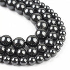 Yochus 45pcs Black Hematite Beads，8mm Healing Power Natural Stone Round Loose Beads for Jewelry Making Earring Necklace DIY Crafts - color: Black Hematite, size: 8mm 45beads