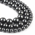 Yochus 35pcs Black Hematite Beads，10mm Healing Power Natural Stone Round Loose Beads for Jewelry Making Earring Necklace DIY Crafts - color: Black Hematite, size: 10mm 35beads