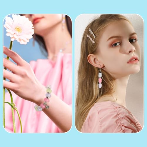 200Pcs Large Hole Acrylic Beads 16x8mm Frosted European Beads Rondelle Candy Color Pastel Pony Bead Kandi Bead Spacers for Crafts DIY Bracelets Jewelry Making Supplies - color: Random, Rondelle