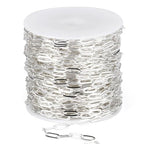 [33 Ft] Stainless Steel Paperclip Chains Roll, 2.5mm Width Silver Plated Stainless Steel Oval Link Chains Spool Bulk for Jewelry Making - color: silver color(2.5mm)