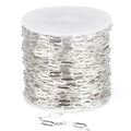 [33 Ft] Stainless Steel Paperclip Chains Roll, 3mm Width Silver Plated Stainless Steel Oval Link Chains Spool Bulk for Jewelry Making - color: silver color(3mm)