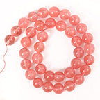 About 60pcs 6mm Natural Stone Beads Watermelon Crystal Beads Crystal Gemstone for Jewelry Making, DIY Bracelet Necklace - color: Pink Watermelon, size: 6mm