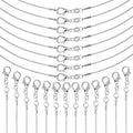 PAXCOO 25 Pack Chains for Jewelry Making, Necklace Chains Bulk Silver Plated Snake Chains for Necklace Jewelry Making, 1.2 mm - size: 24 Inches