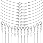 PAXCOO 25 Pack Chains for Jewelry Making, Necklace Chains Bulk Silver Plated Snake Chains for Necklace Jewelry Making, 1.2 mm - size: 24 Inches