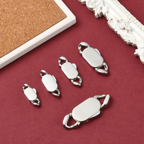 DanLingJewelry 5Pcs 5 Sizes Release Stainless Steel Buckle Clasps Metal Spring Cuban Link Clasps for DIY Bracelet Necklace Chain Jewelry Making - color: 5pcs - cuban clasps