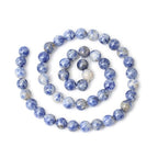 45PCS 8mm Natural Blue White Sodalite Gemstone Round Loose Beads for Jewelry Making 1 Strand 15" - color: Blue White Sodalite, size: 8mm