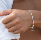 LeCalla Handmade Sterling Silver Mens Bracelets | Solid Italian 925 Chain Bracelets | Classic Designs Chain Bracelets for Men | Men's Silver Bracelet Gift for Dad, Boyfriend, Son - style: 9" T-Bar Bracelets