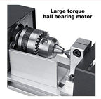 YWY Mini Lathe Machine Tool DIY Woodworking Wood lathe Milling machine Grinding Polishing Beads Drill Rotary Tool Set, 2.76 x 6.3inch, 12-24V 96W，7 Speeds