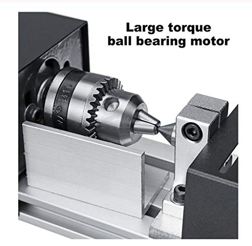 YWY Mini Lathe Machine Tool DIY Woodworking Wood lathe Milling machine Grinding Polishing Beads Drill Rotary Tool Set, 2.76 x 6.3inch, 12-24V 96W，7 Speeds
