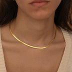 CHESKY Gold Necklace for Women-14K Plated/S925 sterling silver Snake Chain Necklace Dainty Simple Chunky Herringbone Necklace Gold Choker Necklaces Jewelry for Women Mothers Day Gifts for Mom - color: gold, style: 3mm 14 inch snake