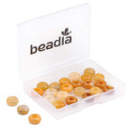 BEADIA Natural Yellow Jade Rondelle Stone with Large Hole (4mm) Loose Semi Gemstone Beads for Jewelry Making 10mmx4mm 24pcs - color: Yellow Jade, size: 10mm x 4mm
