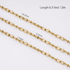 SMYHTGLIF 6.5 Feet Stainless Steel Jewelry Making Chain Bulk Gold Handmade Twisted Chain for Jewelry Making - color: Twisted Gold