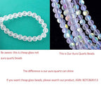 48PCS 8mm Natural Mystic Aura Quartz Gemstone Frosted Matte Titanium Opalite White Rainbow Round Loose Beads 15 inch Full Strand - color: White Mystic Aura, size: 8mm