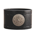 GelConnie Leather Cuff Bracelet Punk Braided Bracelets Rock Leather Wristbands Faux Mens Leather Bracelet Gothic Viking Bangle Adjustable Wrap Bracelet for Women,Men - color: Flower Black Bracelet