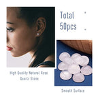Fashewelry 50Pcs Natural Rose Quartz Cabochon Stone Half Round Beads 6mm Tiny Flat Back Gemstone Chakra Healing Crystal Cover Cabs for Jewelry Making - color: 3-Rose Quartz, size: 6x3~4mm