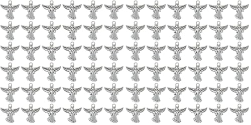 Honbay 60PCS Antique Silver Angel Pendants Guardian Charms Alloy Religious Pendant Cute Tiny Beads for Keychains Earrings Bracelets Necklaces Jewelry Making and DIY Crafts - size: Small (Pack of 2)