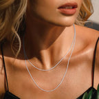 Jewlpire 18k Gold Plated 925 Sterling Silver Chain Necklace for Women, 1.3mm Thin & Dainty & Sturdy Cable Chain Necklace Women's Chain Necklaces 14/16/17/18/20/22/24 Inch - color: 925 Sterling Silver, size: 24 Inch