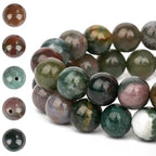 HAAMIIQII 8mm Natural Indian Agate Beads Round Gemstone Loose Beads for Jewelry Making 2 Strands (92-96pcs) - color: Indian Agate, size: 8mm (92-96pcs)