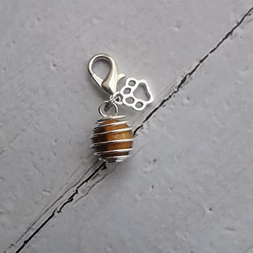 crystal pet collar charms,cat collar charms, dog collar charms - color: Tiger Eye
